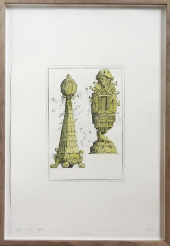 Pablo Bronstein – Pair of Silver Sugar Casters Monochrome